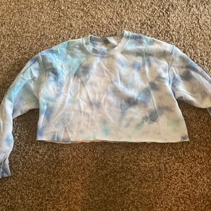 blue Tie-dye cropped sweatshirt